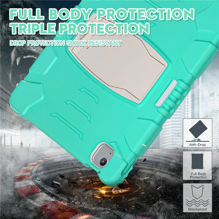 Para iPad Air 13 (2024) / iPad Pro 12.9 (2022) / (2021) / (2020) / (2018) Funda de Tablet PC+Silicona con Soporte - Verde Menta
