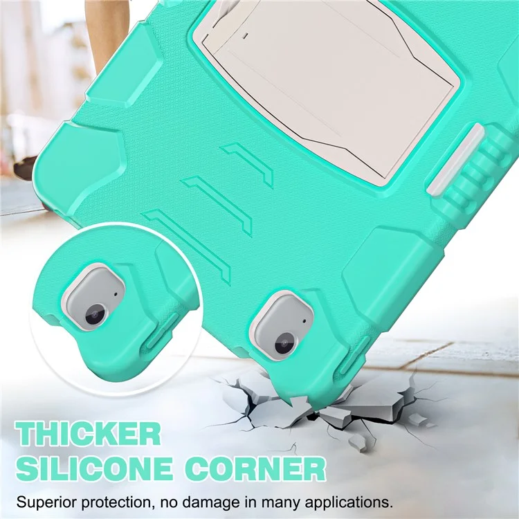 Para iPad Air 13 (2024) / iPad Pro 12.9 (2022) / (2021) / (2020) / (2018) Funda de Tablet PC+Silicona con Soporte - Verde Menta