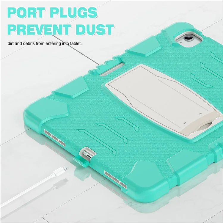 Para iPad Air 13 (2024) / iPad Pro 12.9 (2022) / (2021) / (2020) / (2018) Funda de Tablet PC+Silicona con Soporte - Verde Menta