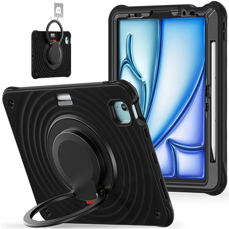 For iPad Air 11 (2025) / (2024) / Air (2022) / (2020) / Pro 11 (2022) / (2021) / (2020) / (2018) Case Kickstand Tablet Cover - Black
