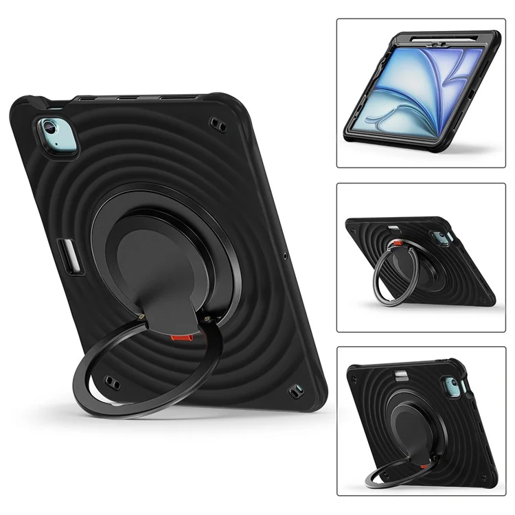 For iPad Air 11 (2025) / (2024) / Air (2022) / (2020) / Pro 11 (2022) / (2021) / (2020) / (2018) Case Kickstand Tablet Cover - Black