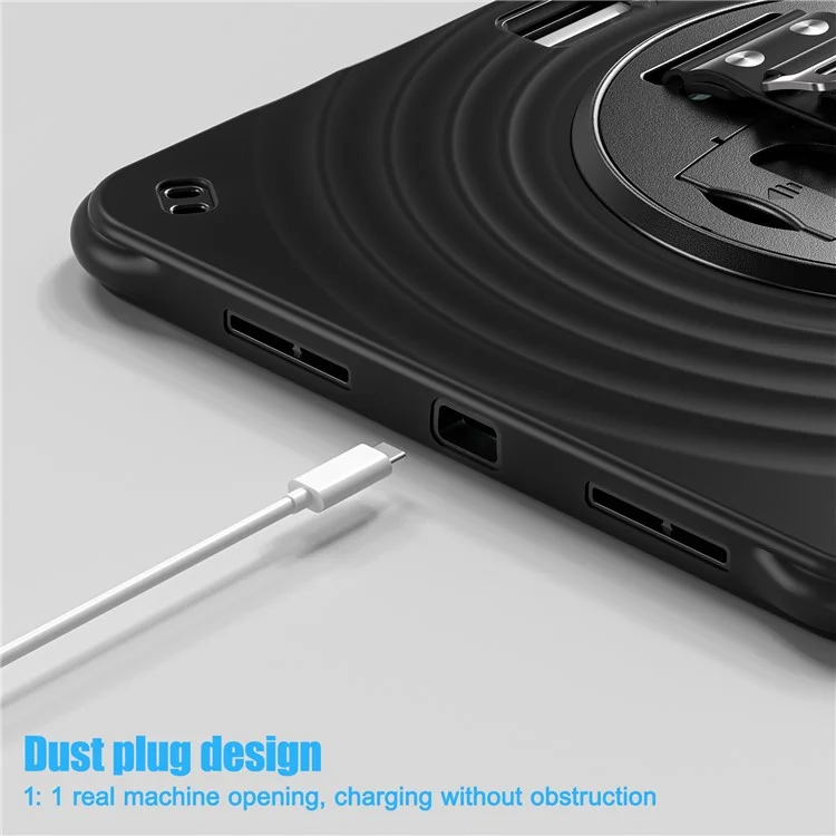 Pour iPad Air 11 (2024) / Air (2022) / (2020) / iPad Pro 11 (2022) / (2021) / (2020) / (2018) Étui avec support Coque TPU+PC+Silicone - Noir