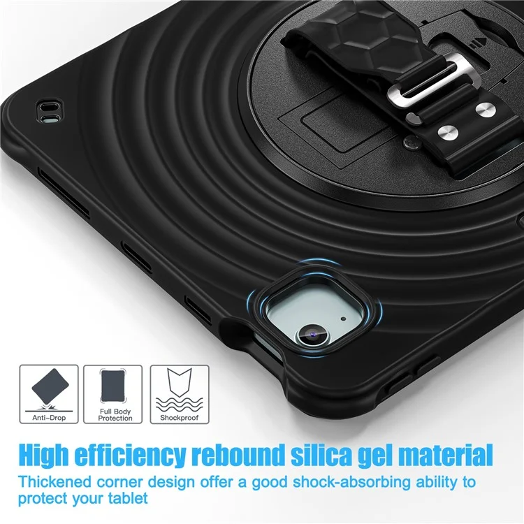 Pour iPad Air 11 (2024) / Air (2022) / (2020) / iPad Pro 11 (2022) / (2021) / (2020) / (2018) Étui avec support Coque TPU+PC+Silicone - Noir