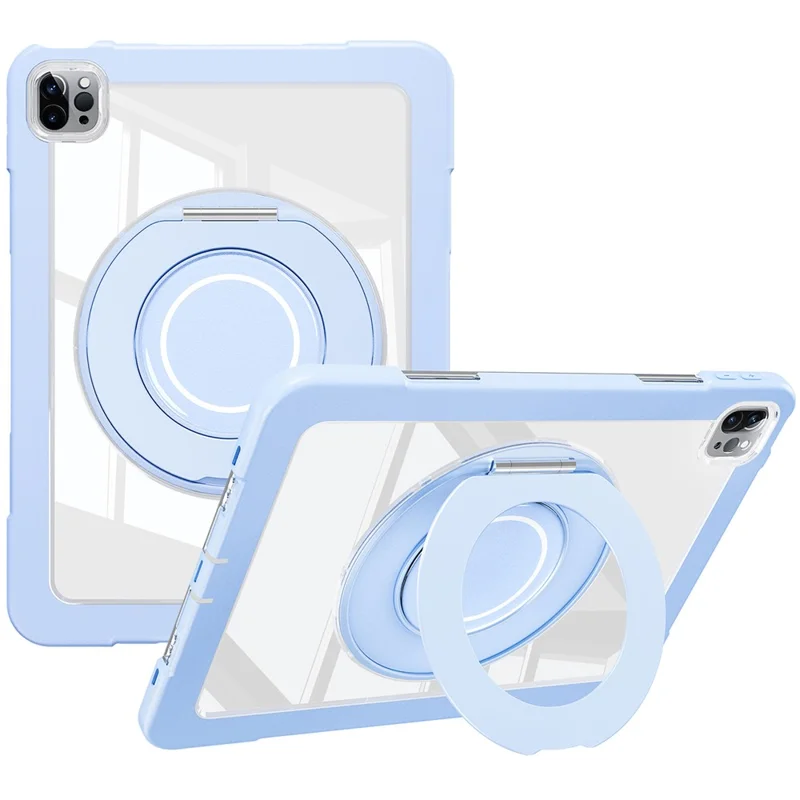 For iPad Pro 11 (2022) / (2021) / (2020) / Air (2022) / (2020) Case Swivel Kickstand PC+Silicone Anti-Drop Tablet Cover - Blue