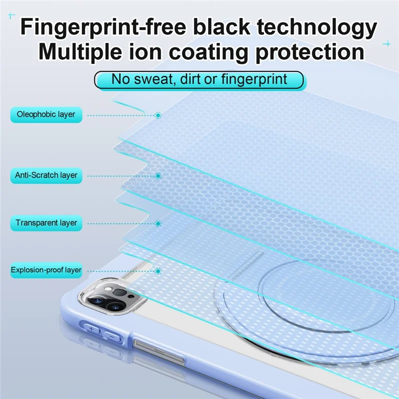 For iPad Pro 11 (2022) / (2021) / (2020) / Air (2022) / (2020) Case Swivel Kickstand PC+Silicone Anti-Drop Tablet Cover - Blue