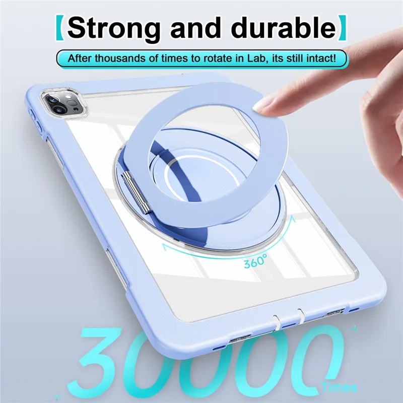For iPad Pro 11 (2022) / (2021) / (2020) / Air (2022) / (2020) Case Swivel Kickstand PC+Silicone Anti-Drop Tablet Cover - Blue