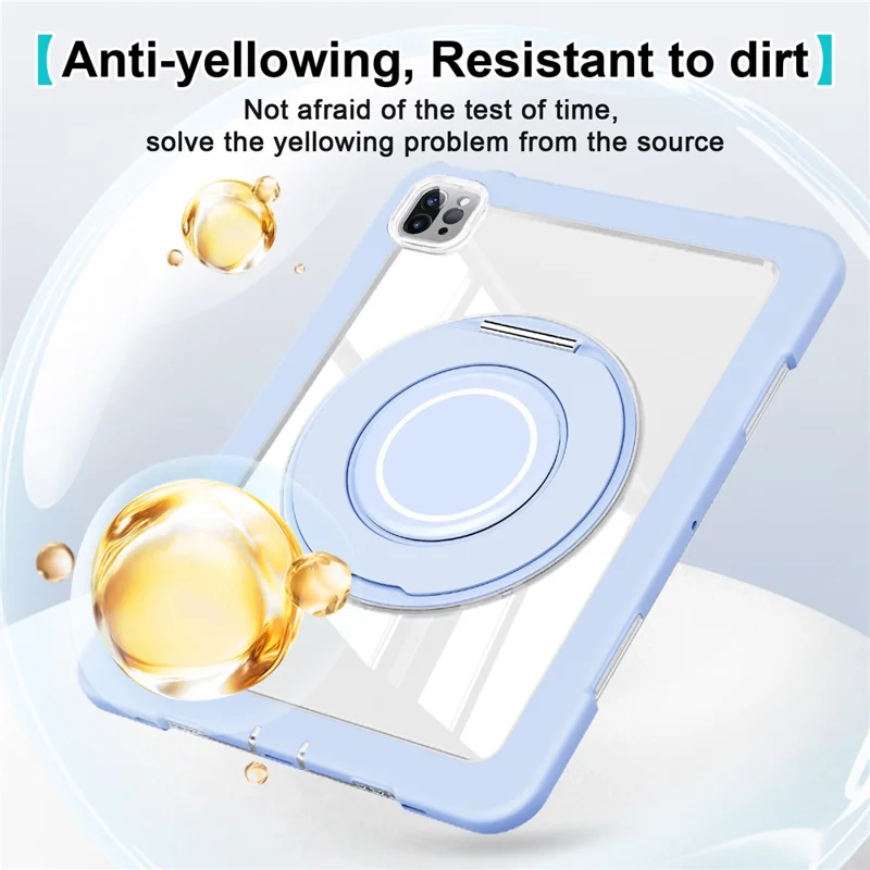 For iPad Pro 11 (2022) / (2021) / (2020) / Air (2022) / (2020) Case Swivel Kickstand PC+Silicone Anti-Drop Tablet Cover - Blue