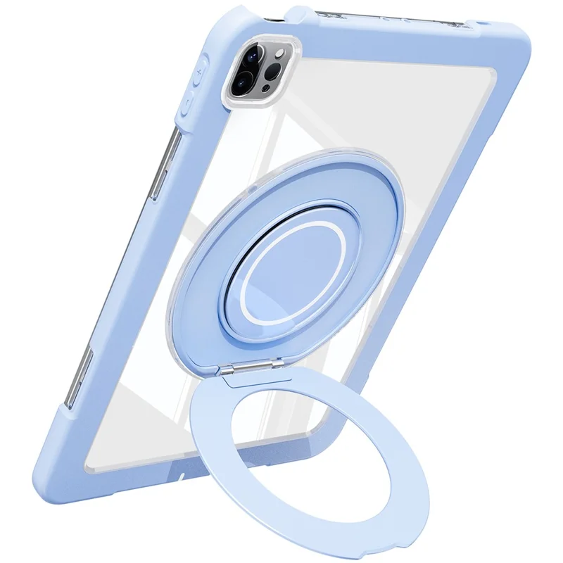 For iPad Pro 11 (2022) / (2021) / (2020) / Air (2022) / (2020) Case Swivel Kickstand PC+Silicone Anti-Drop Tablet Cover - Blue