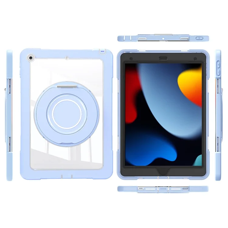 Чехол с вращающимся кольцо-подставкой для iPad 10.2 (2021) / (2020) / (2019) - Синий