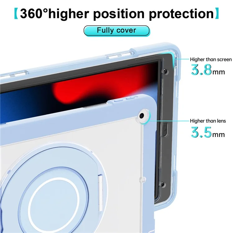 Чехол с вращающимся кольцо-подставкой для iPad 10.2 (2021) / (2020) / (2019) - Синий