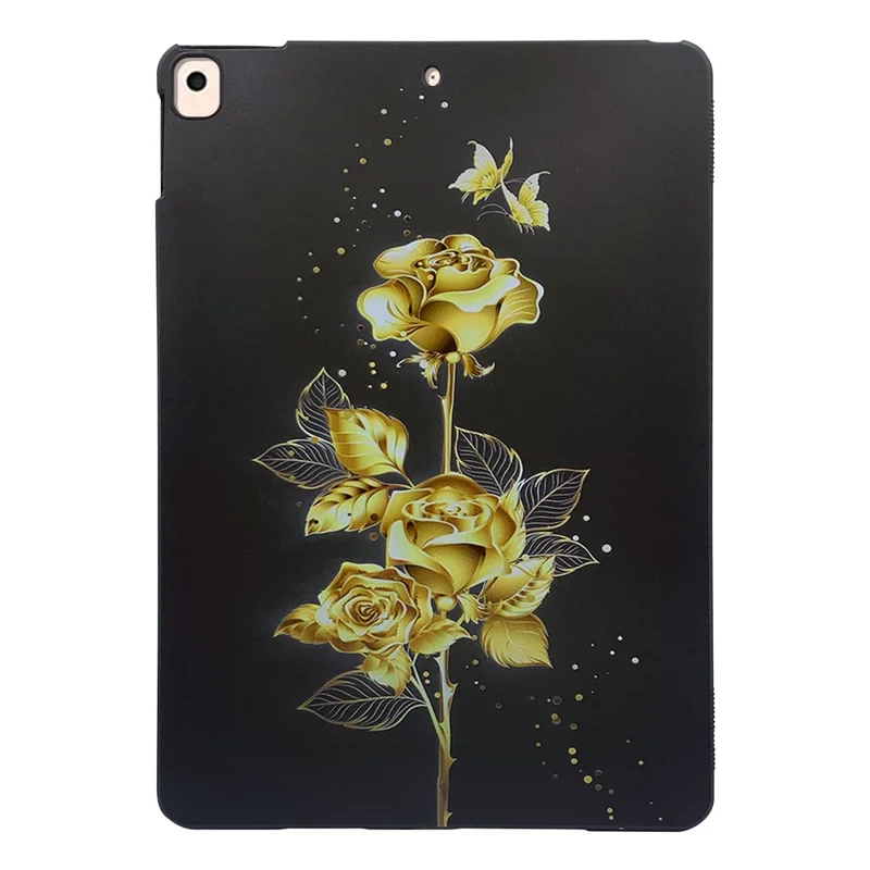 Para iPad 10.2 (2021) / (2020) / (2019) Capa de Tablet TPU Impressão de Padrão Proteção Slim - Rosa Dourado