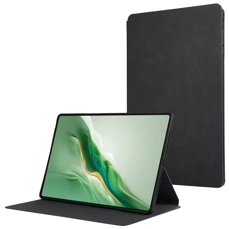 For Honor MagicPad 2 12.3 Protective Case Anti-Drop PU Leather Stand Tablet Cover - Black