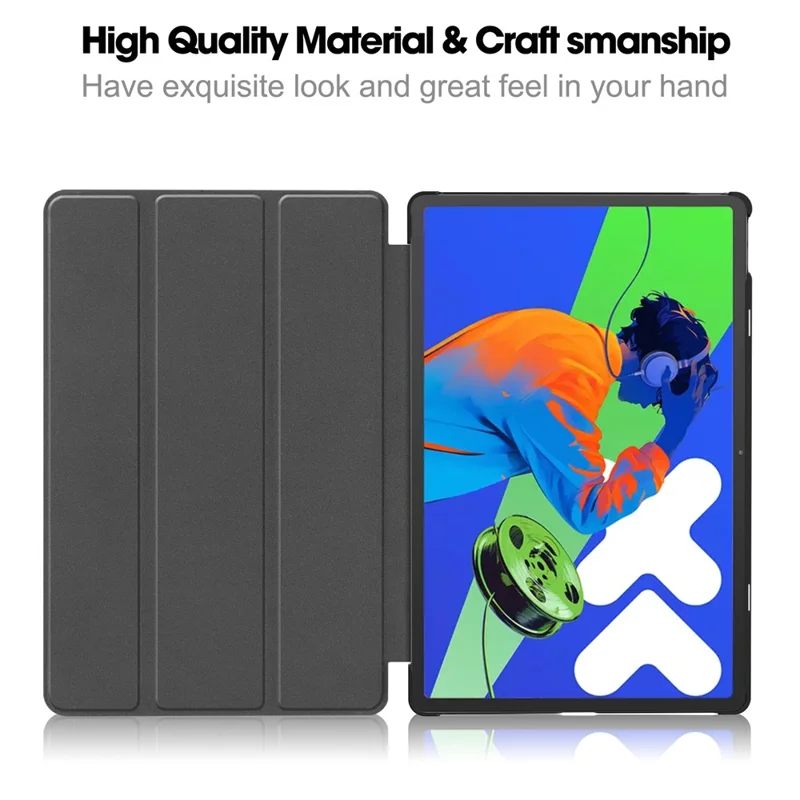For Lenovo Xiaoxin Pad Pro 12.7 inch Case Pattern Print Leather Stand Tablet Cover - Cat
