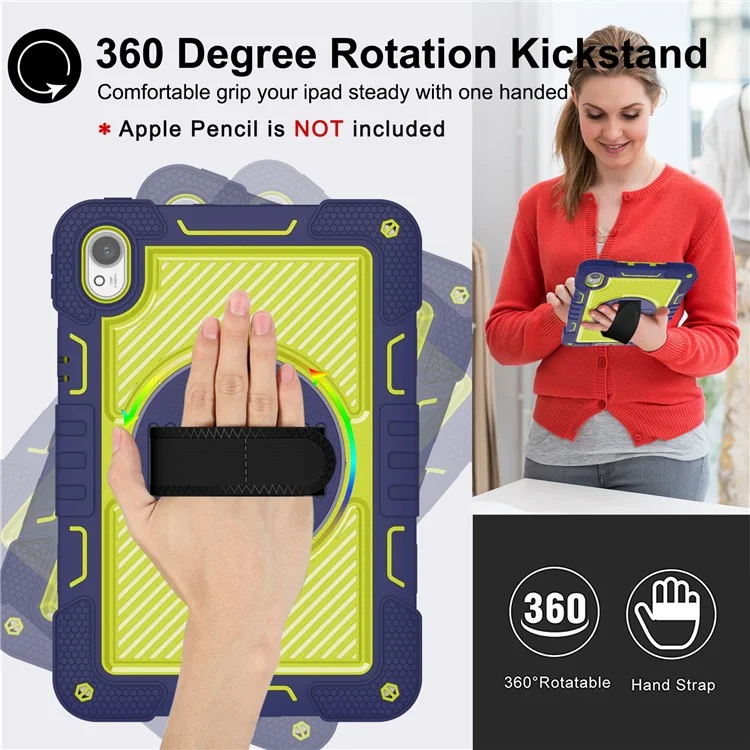 Per Huawei MatePad 11.5 S Case Silicone+PC Supporto Tablet Cover con Tracolla - Navy Blue+Green