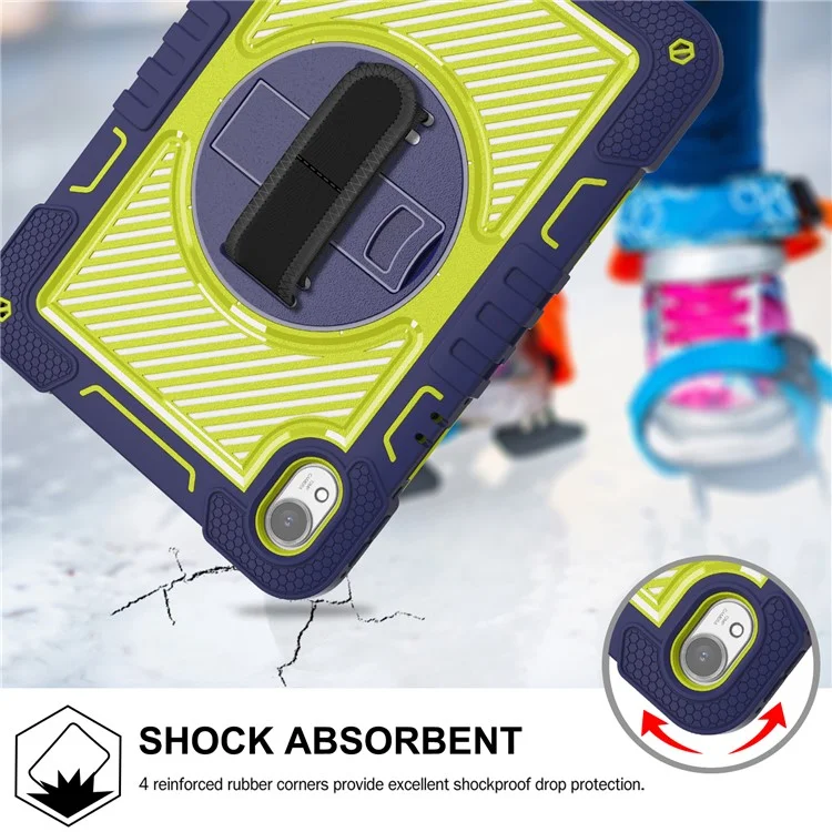 Per Huawei MatePad 11.5 S Case Silicone+PC Supporto Tablet Cover con Tracolla - Navy Blue+Green