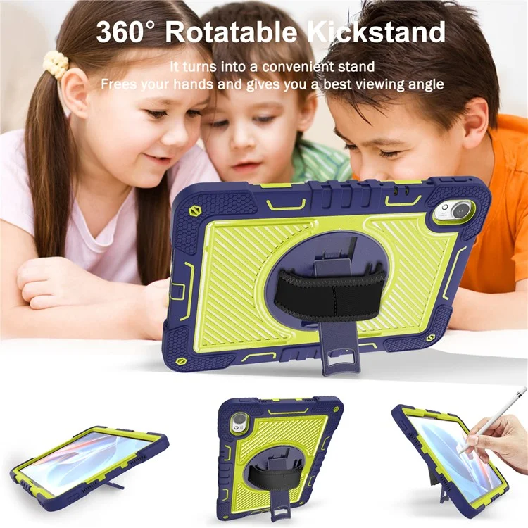 Per Huawei MatePad 11.5 S Case Silicone+PC Supporto Tablet Cover con Tracolla - Navy Blue+Green
