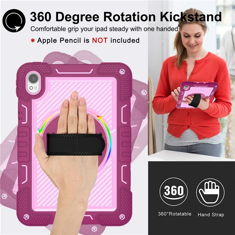 Per Huawei MatePad 11.5 S Case Silicone+PC Supporto Tablet Cover con Tracolla - Rosa+Rosa