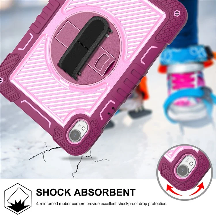 Per Huawei MatePad 11.5 S Case Silicone+PC Supporto Tablet Cover con Tracolla - Rosa+Rosa