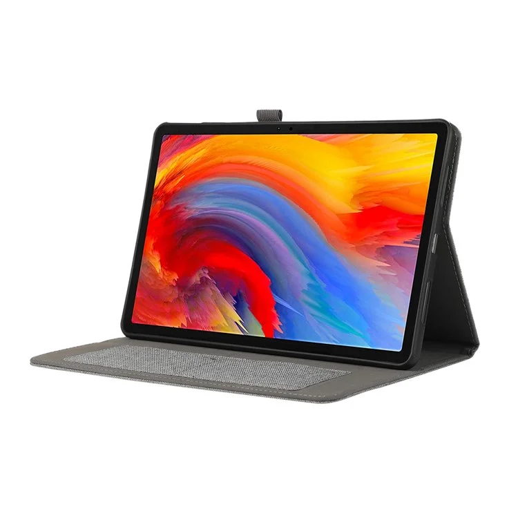 Per Lenovo Tab M11 Plus Custodia in Pelle con Porta Carte Texture in Tessuto Supporto Tablet - Grigio