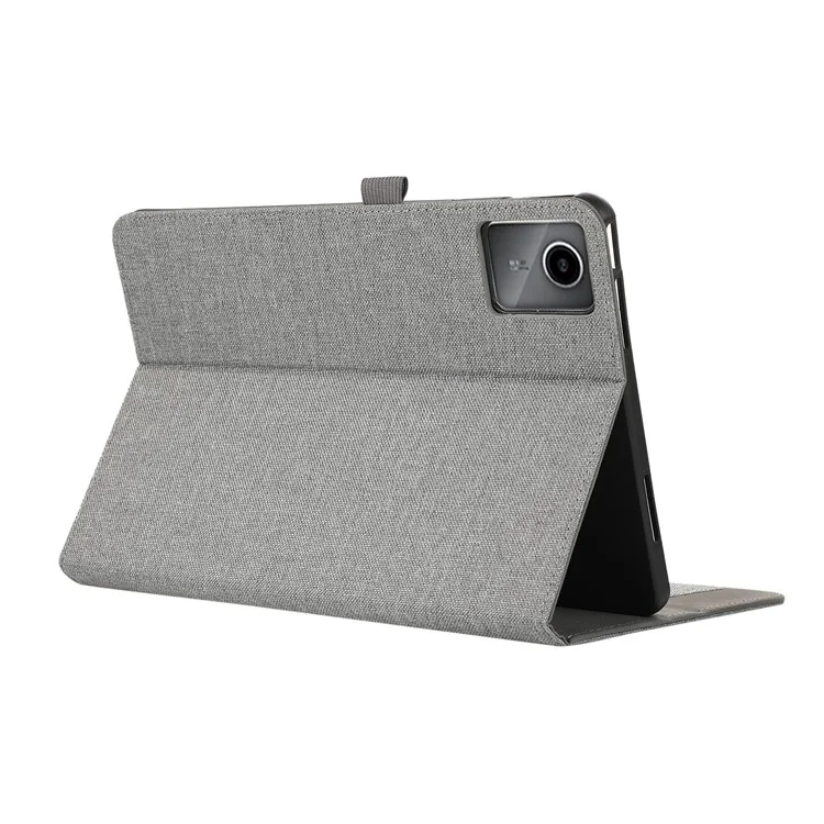 Per Lenovo Tab M11 Plus Custodia in Pelle con Porta Carte Texture in Tessuto Supporto Tablet - Grigio