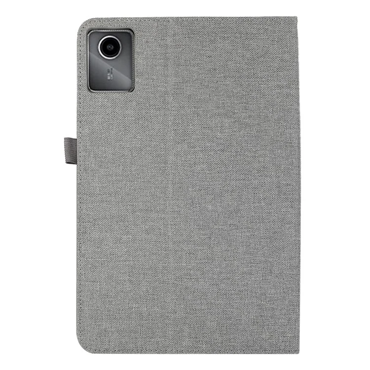 Per Lenovo Tab M11 Plus Custodia in Pelle con Porta Carte Texture in Tessuto Supporto Tablet - Grigio
