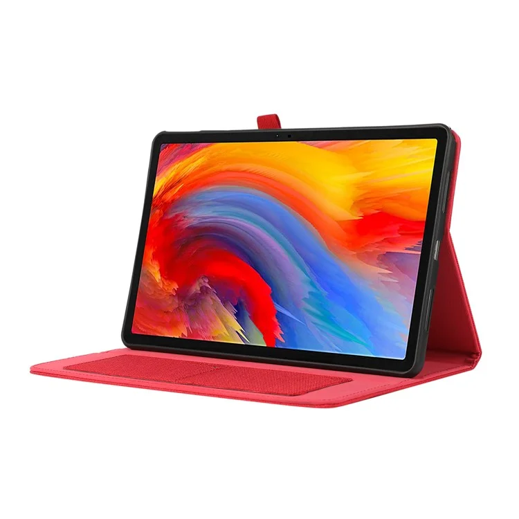 Für Lenovo Tab M11 Plus Lederetui mit Kartenfach Tuch-Textur Tablet-Ständer - Rot