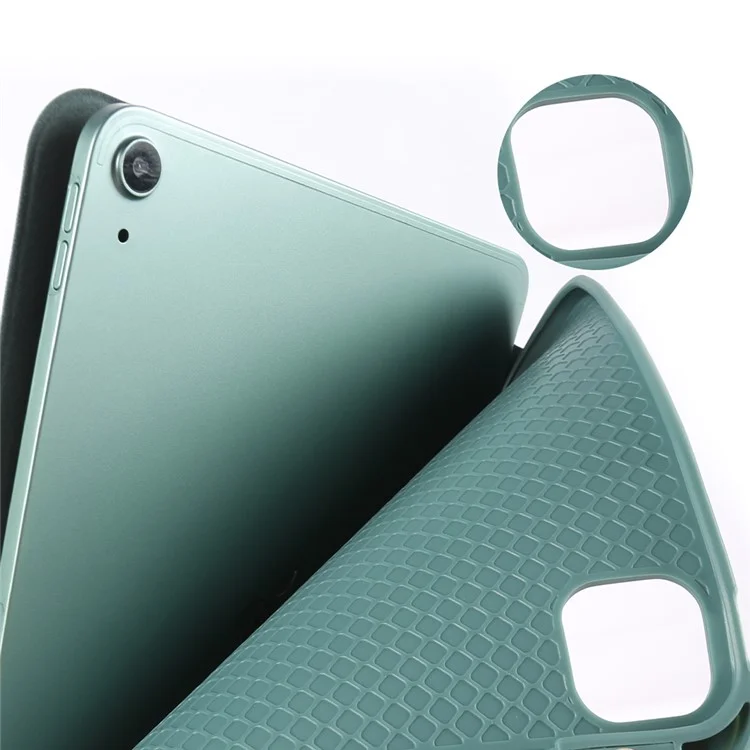 For iPad Pro 13 (2024) Protective Case Tri-Fold Stand PU Leather Tablet Cover - Green