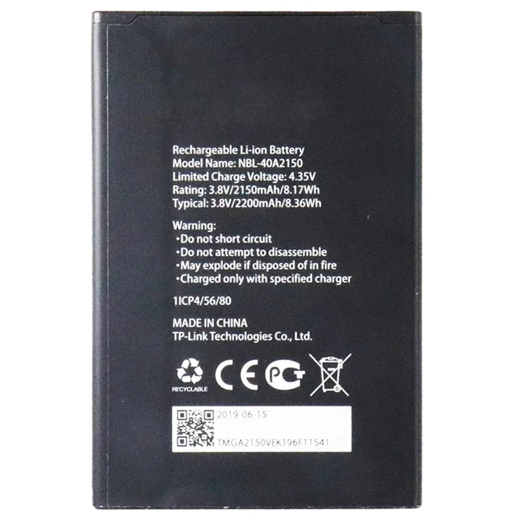 Per TP-LINK Neffos C5 Plus 3,85V 2150mAh Li-Polymer Batteria Assembly Part (Encodare: TP7031A / TP7031C)