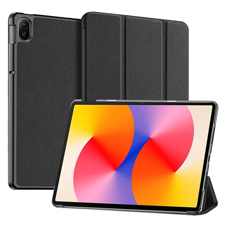 DUX DUCIS Domo Series for Huawei MatePad SE 11 Case Tri-Fold Stand Leather Cover Auto Wake / Sleep - Black
