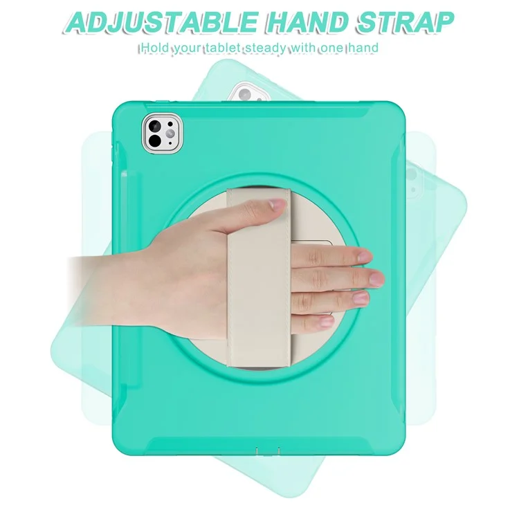 Para Ipad Pro 13 (2024) Case Kickstand Pc+tpu+cubierta de Silicona Con Ranura Para Lápiz - Verde Menta