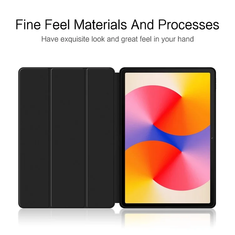 Pour Huawei Matepad SE 11 Boîtier PU Leather TPU Back Full Protection Trifold Stand Tablet Cover - Noir