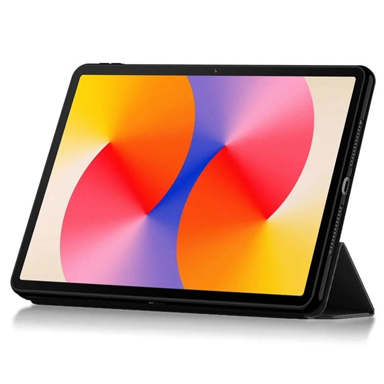 Pour Huawei Matepad SE 11 Boîtier PU Leather TPU Back Full Protection Trifold Stand Tablet Cover - Noir