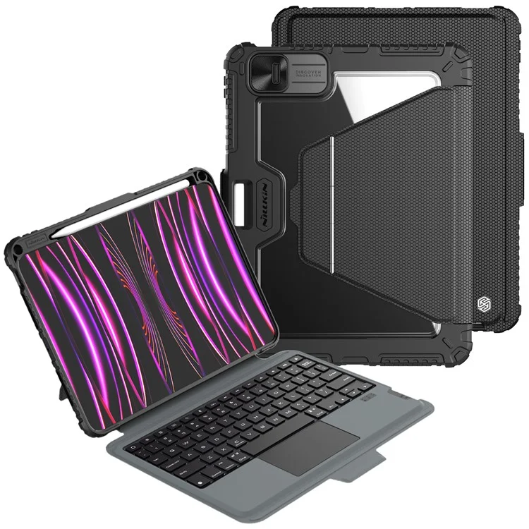 NILLKIN For iPad Pro 11 (2024) Shockproof Case Detachable Backlight Keyboard Case
