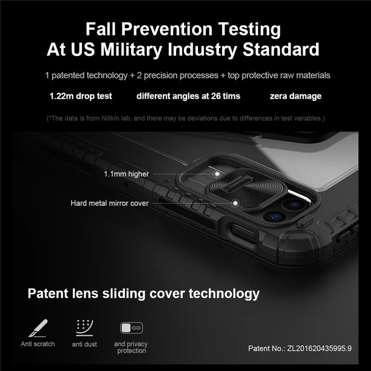 NILLKIN For iPad Pro 11 (2024) Shockproof Case Detachable Backlight Keyboard Case
