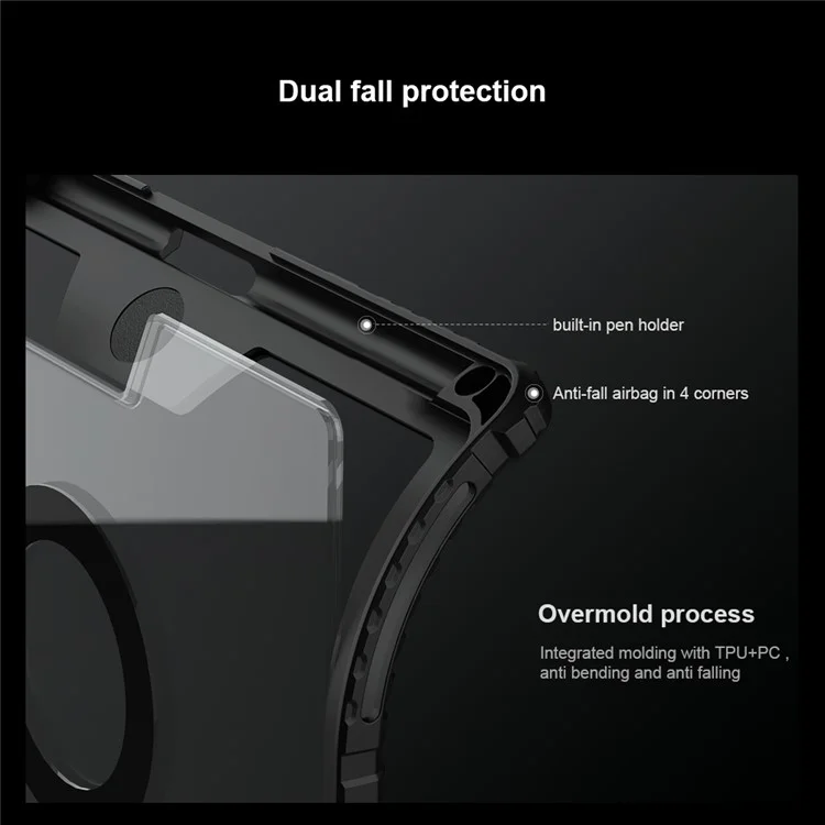 NILLKIN For iPad Pro 11 (2024) Shockproof Case Detachable Backlight Keyboard Case