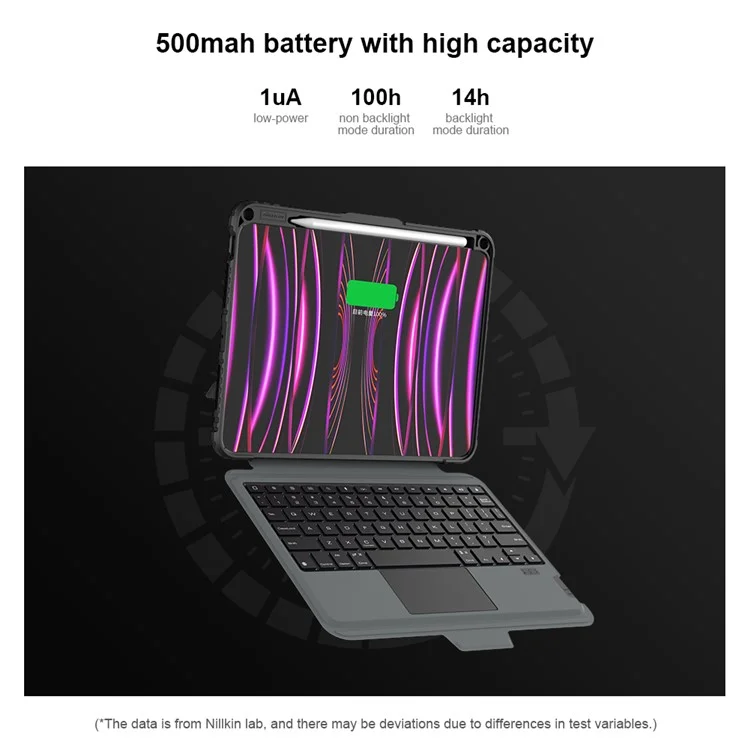 NILLKIN For iPad Pro 11 (2024) Shockproof Case Detachable Backlight Keyboard Case