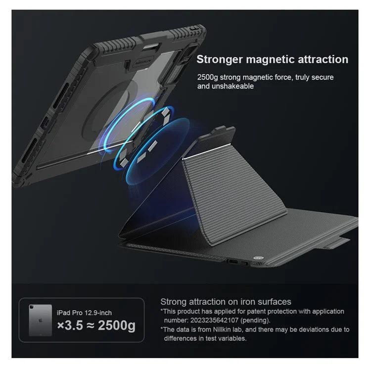 NILLKIN For iPad Pro 11 (2024) Shockproof Case Detachable Backlight Keyboard Case
