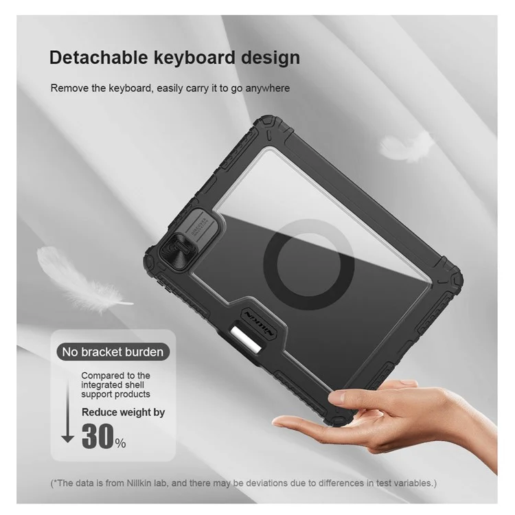 NILLKIN For iPad Pro 11 (2024) Shockproof Case Detachable Backlight Keyboard Case