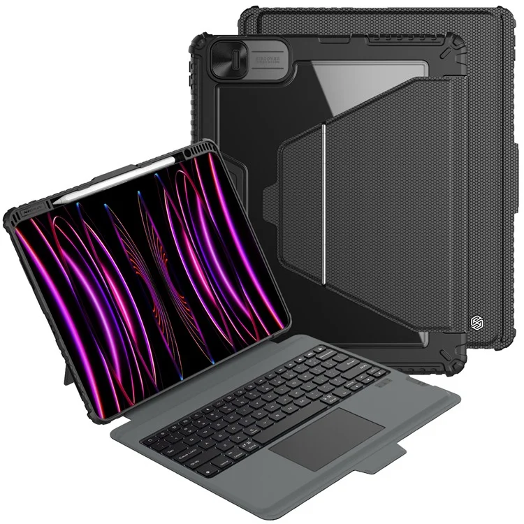 NILLKIN For iPad Pro 13 (2024) Shockproof Case Detachable Backlight Keyboard Case