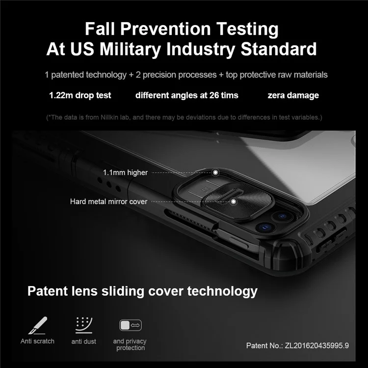 NILLKIN For iPad Pro 13 (2024) Shockproof Case Detachable Backlight Keyboard Case