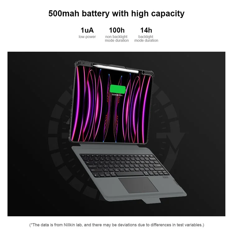 NILLKIN For iPad Pro 13 (2024) Shockproof Case Detachable Backlight Keyboard Case