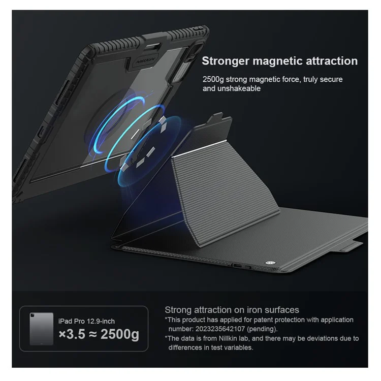 NILLKIN For iPad Pro 13 (2024) Shockproof Case Detachable Backlight Keyboard Case