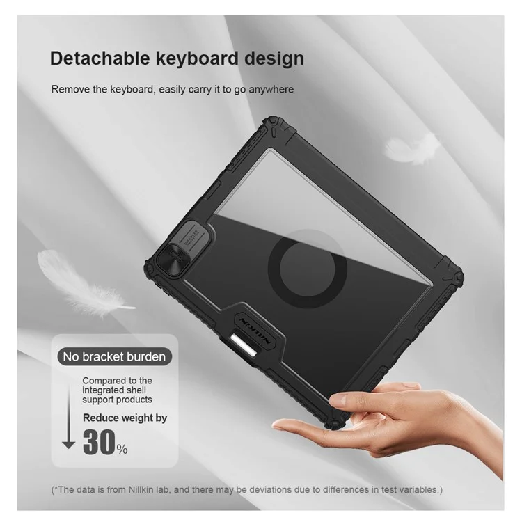 NILLKIN For iPad Pro 13 (2024) Shockproof Case Detachable Backlight Keyboard Case
