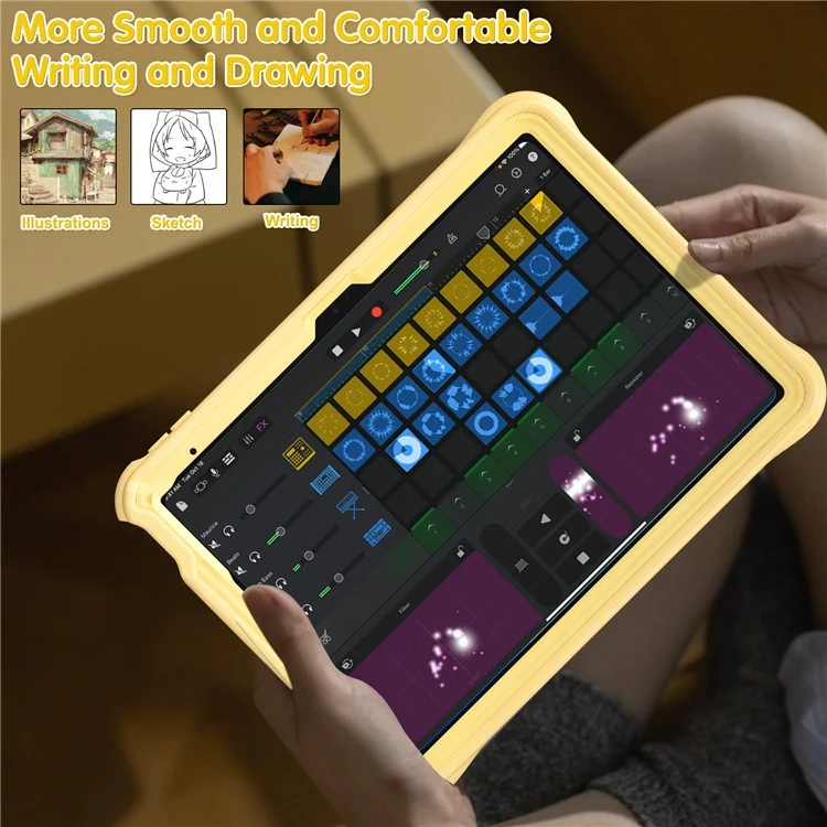 Für iPad 10.9 (2022) Hülle Entenmuster Handschlaufe Ständer PC+Silikon+TPU Tablet-Cover