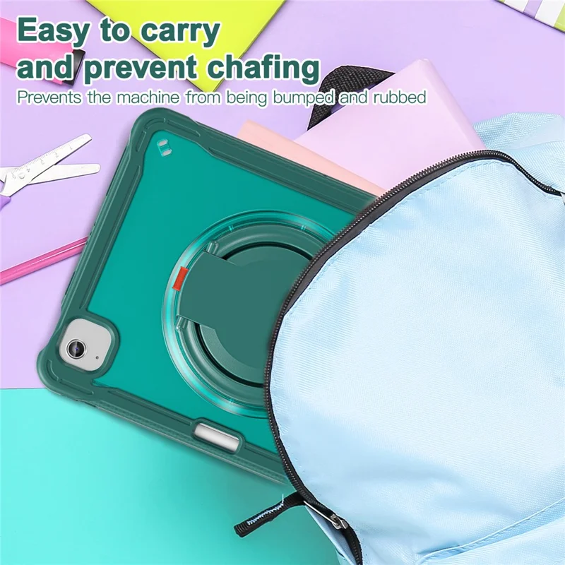 For iPad Air 11 (2025) / (2024) / Air (2022) / (2020) / Pro 11 (2022) / (2021) / (2020) / (2018) Case Rotary Kickstand Tablet Cover - Midnight Green