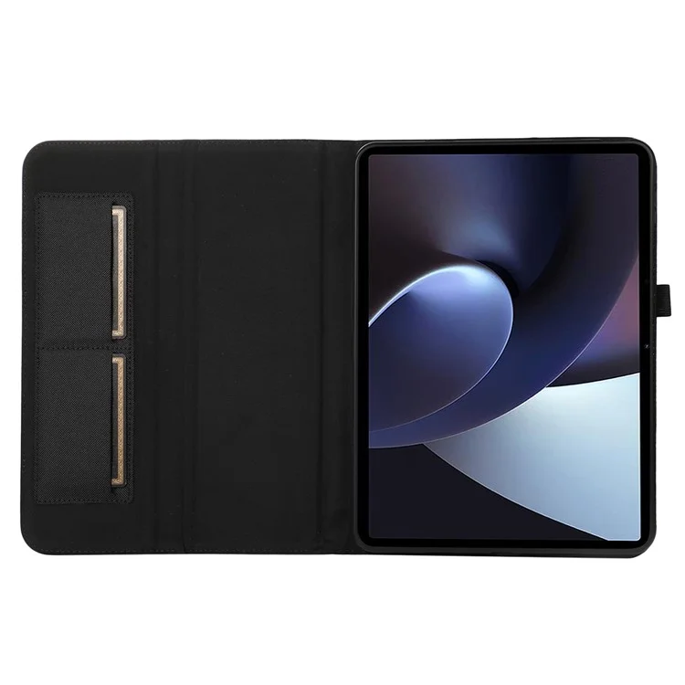 Para o OnePlus Pad Pro Leather Casal Holder Tecte Teclet Stand Tampo - Preto