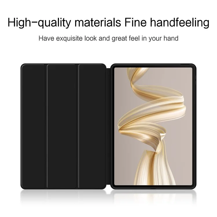 Для Huawei Matepad Pro 12.2 (2024) Case pu Кожа TPU TPU Триполд Триполд Крышка Таблетки - Черный