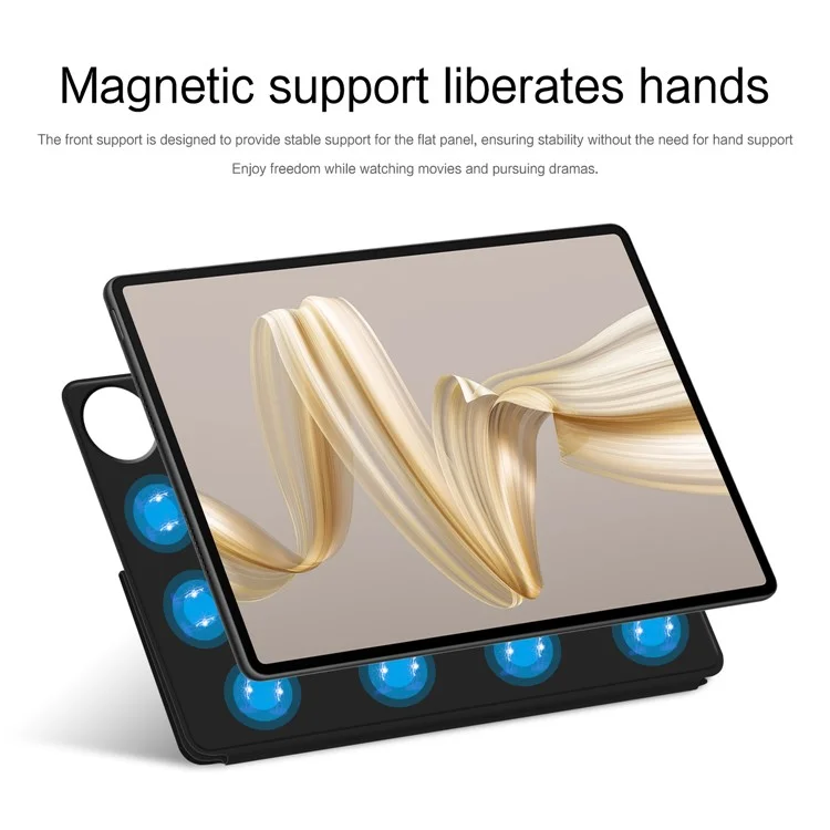 For Huawei MatePad Pro 12.2 (2024) Leather Case Origami Stand Magnetic Tablet Cover Auto Wake / Sleep - Black