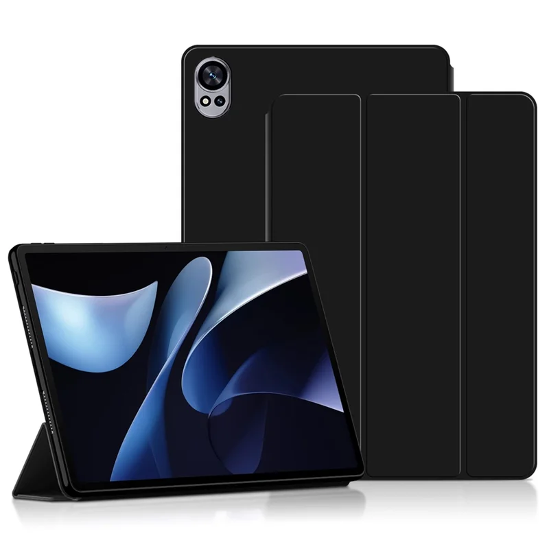 For Huawei MatePad Air (2024) Case PU Leather TPU Back Trifold Stand Tablet Cover - Black