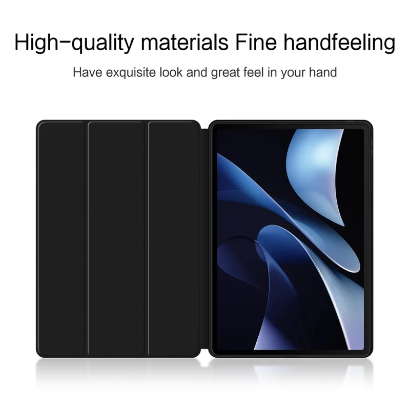 For Huawei MatePad Air (2024) Case PU Leather TPU Back Trifold Stand Tablet Cover - Black